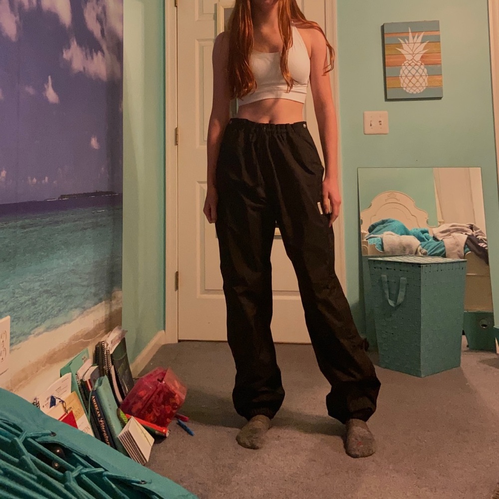 Black windbreaker pants